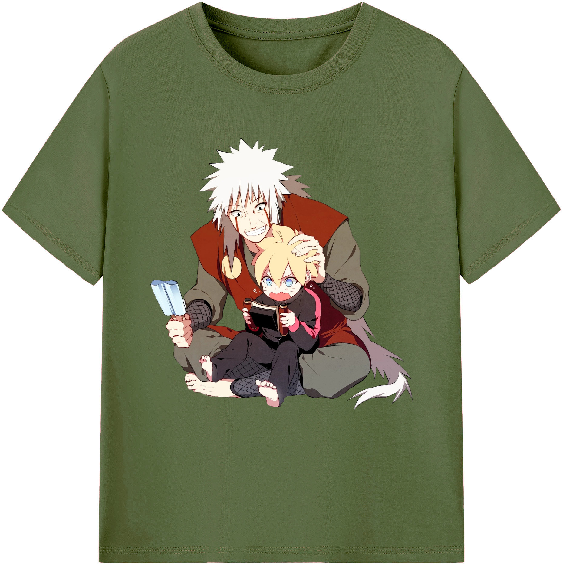（画像用） NARUTO -ナルト- 自来也（じらいや） Jiraiya 綿100％半袖Tシャツ（フロントプリント）